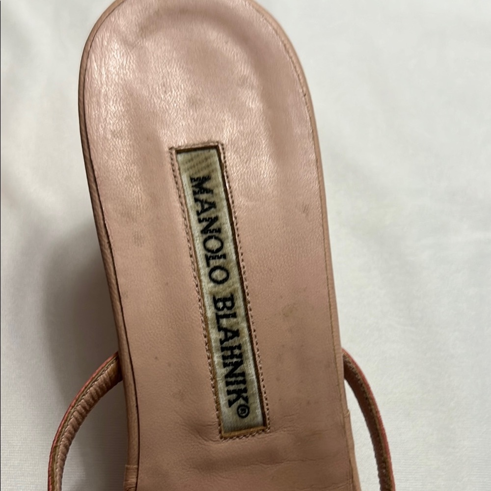 Vintage Manolo Blahnik Pink Sandals - Picture 5 of 7